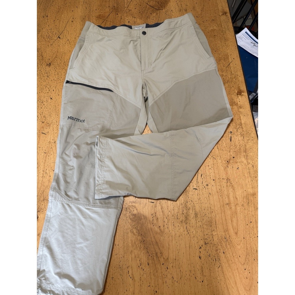 Marmot Scrambler Pant Soft Shell Trousers for Men Khaki Tan Sz 38x28